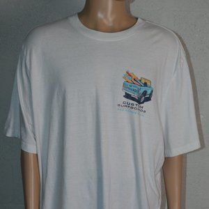 IZOD Customs Surfboards Saltwater Men’s Crew Neck White Cotton T-Shirt Size 2XL